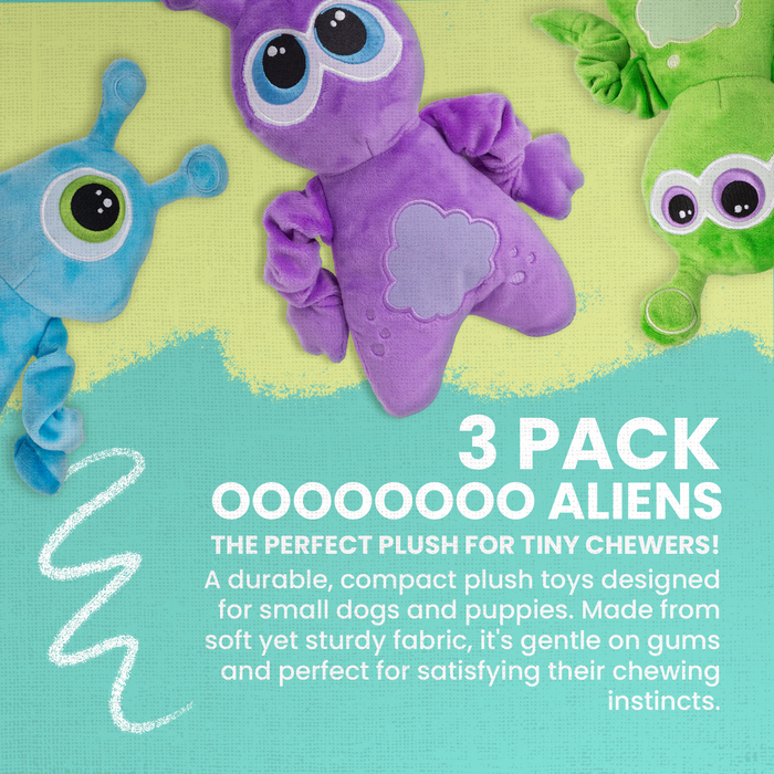 SnugArooz ooOOOooo Aliens 3 Pack Plush Dog Toy