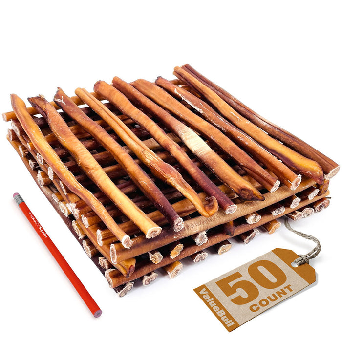 Value Pet Supplies ValueBull USA Bully Sticks for Large Dogs, Thick 12 Inch, 50 Count