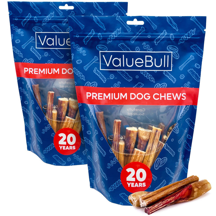 Value Pet Supplies ValueBull Bully Sticks for Dogs, Medium 4-6 Inch, Varied Shapes, 50 Count
