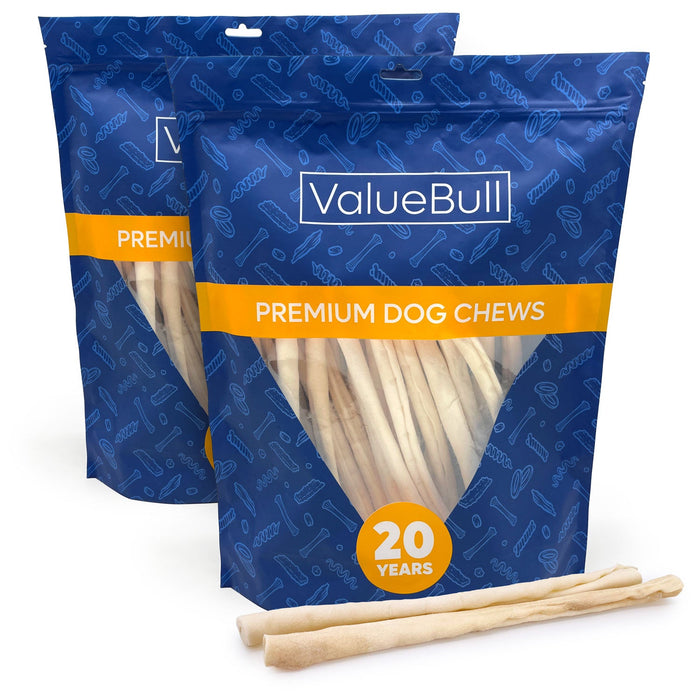 Value Pet Supplies ValueBull USA Retriever Rolls for Small Dogs, Premium Rawhide, Thin 10 Inch, 50 Count