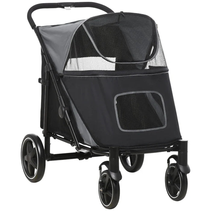 Furr Baby Gifts One-Click Foldable Stroller for Large Medium Small Dogs, Pet, Cats with Storage