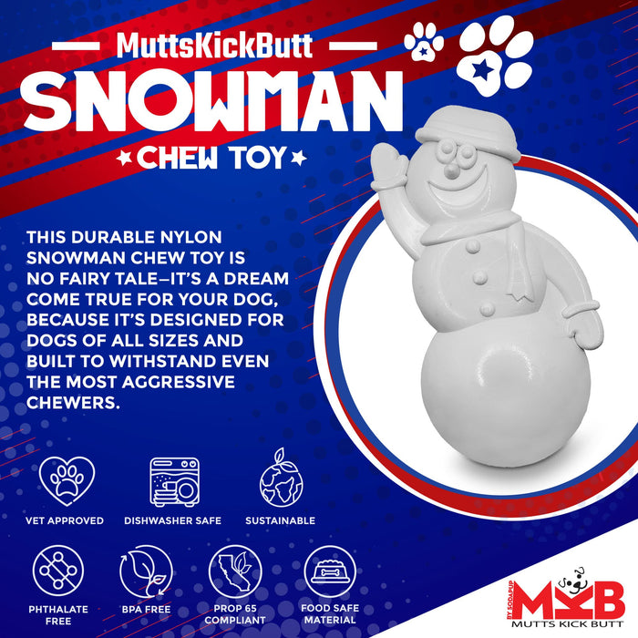 Mutts Kick Butt Snowman Ultra Durable Nylon Dog Chew Toy