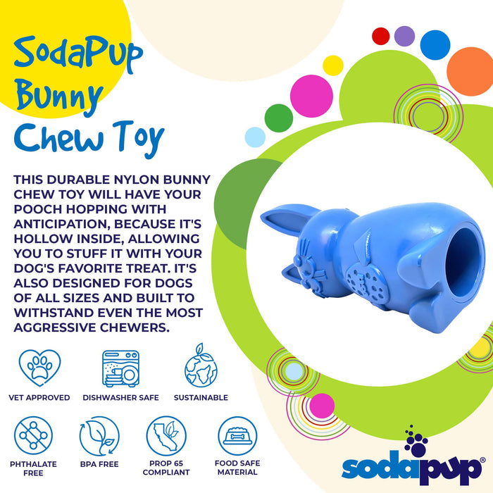 SodaPup Bunny eChew Durable Nylon Chew and Enrichment Toy