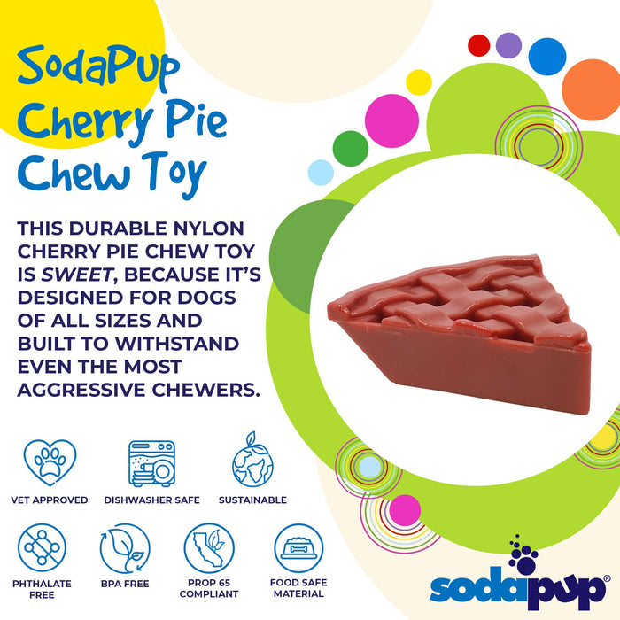 SodaPup Cherry Pie eChew Ultra Durable Nylon Dog Chew Toy and Treat Holder