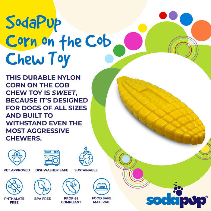 SodaPup Corn on the Cob eChew Ultra Durable Nylon Dog Chew Toy