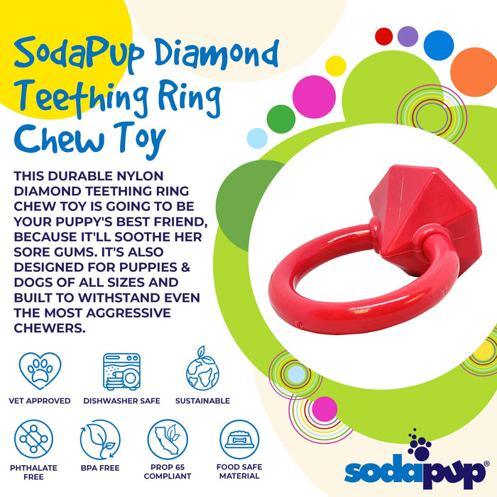 SodaPup Diamond Ring Durable Teething Ring