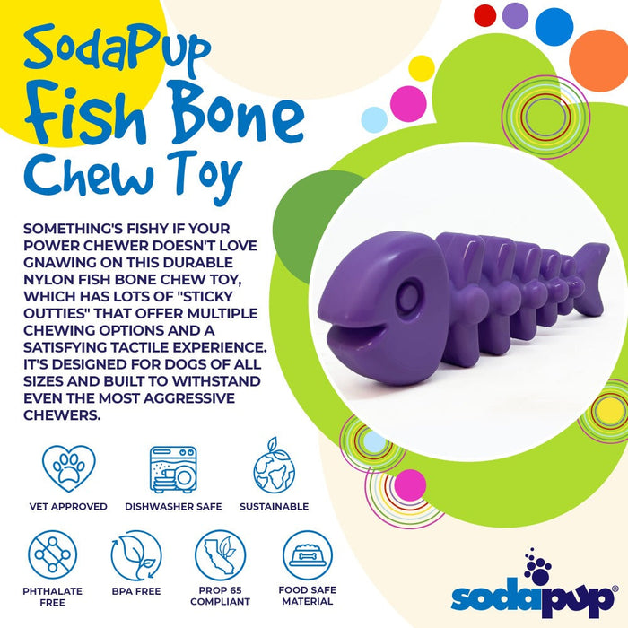 SodaPup Fish Bone Ultra Durable Nylon Chew Toy