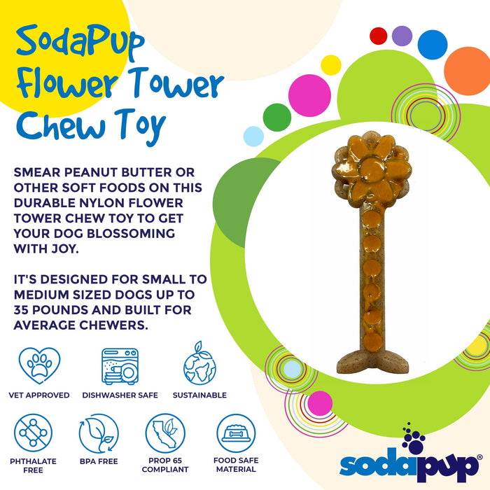 SodaPup Flower Tower eChew Durable Nylon Chew and Enrichment Toy
