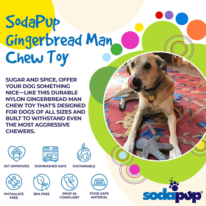 SodaPup Gingerbread Man Ultra Durable Nylon Dog Chew Toy