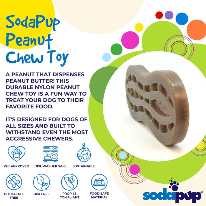 SodaPup Peanut eChew Ultra Durable Nylon Dog Chew Toy