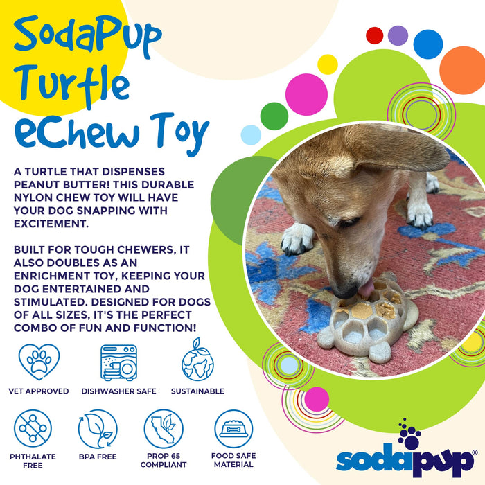 SodaPup Turtle eChew Durable Nylon Chew and Enrichment Toy