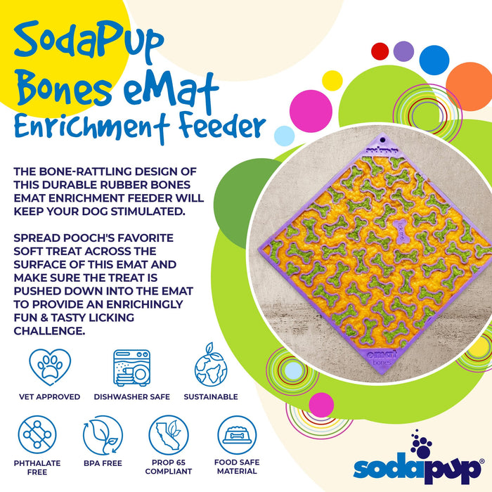 SodaPup Bones Design eMat Enrichment Lick Mat