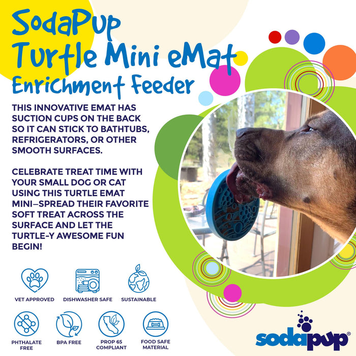 SodaPup Turtle emat-mini Enrichment Lick Mat With Suction Cups