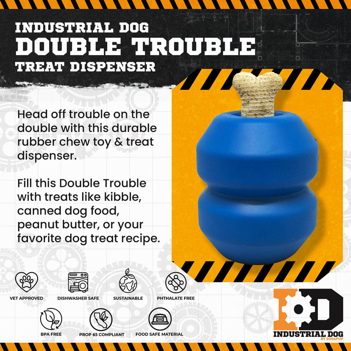 ID Double Trouble Durable Rubber Chew Toy and Treat Dispenser - 25% off