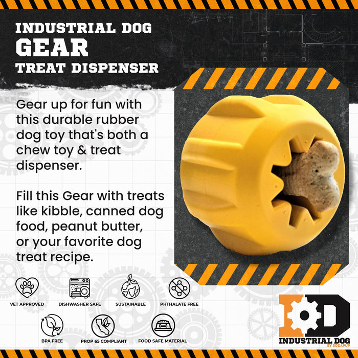 SodaPup ID Gear eDispener Durable Rubber Treat Holder and Chew Toy