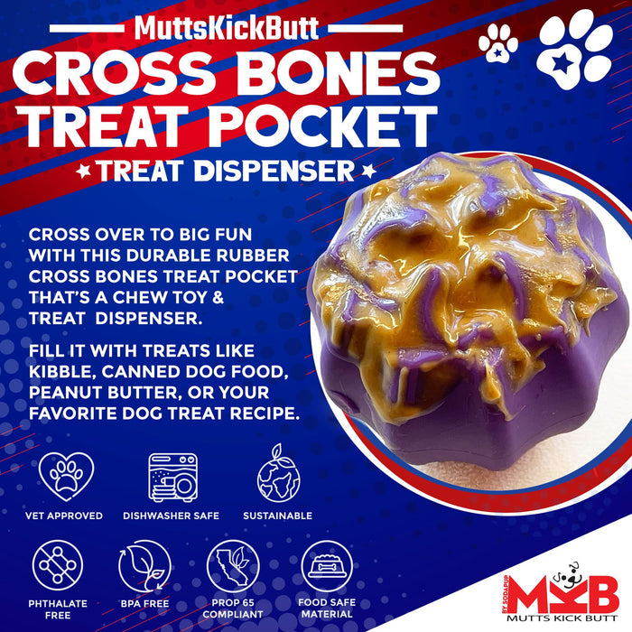 Mutts Kick Butt Cross Bones Chew Toy and Treat Pocket