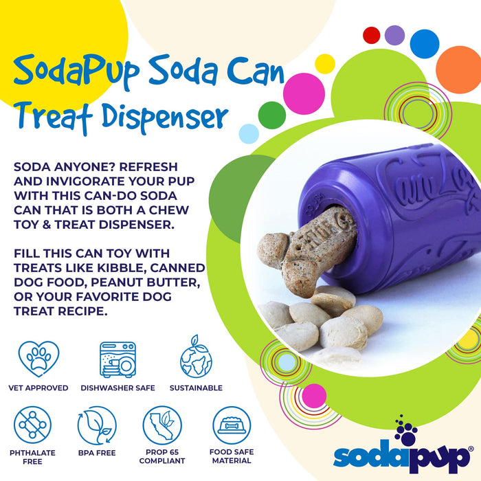 SodaPup Can Toy eDispenser Durable Rubber Chew Toy & Treat Dispenser - Average Chewer