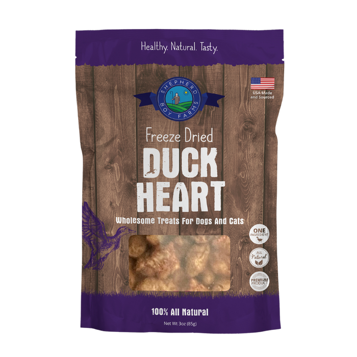 Shepherd Boy Farms Freeze-Dried Duck Hearts 3oz - Image 4