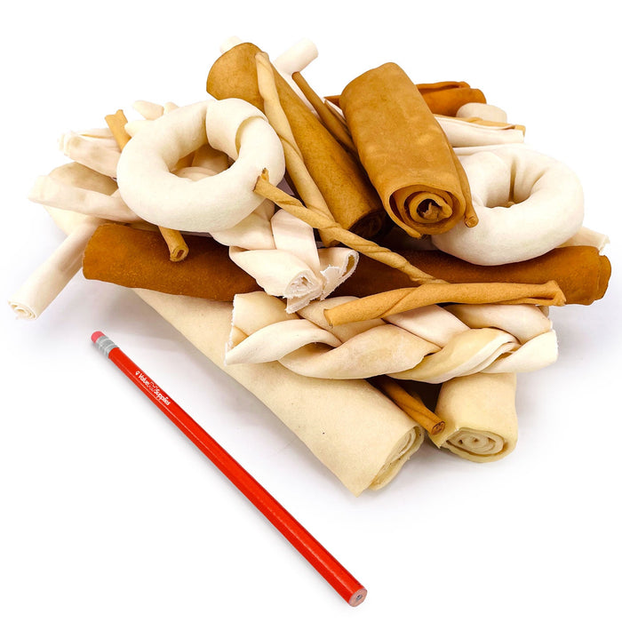 Value Pet Supplies ValueBull USA Rawhide, Varied Mix of Fun Shapes for Dogs - 2 lb