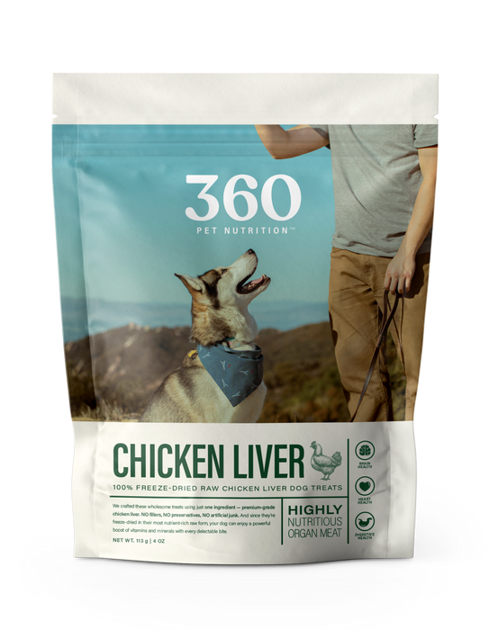 360 Pet Nutrition Chicken Liver 100% Freeze-Dried Raw Dog Treats