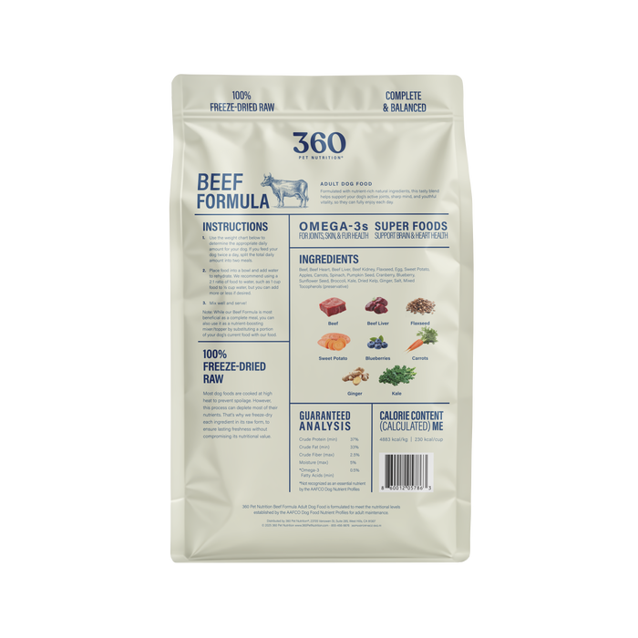 360 Pet Nutrition Beef Formula Adult Dog Food 5oz
