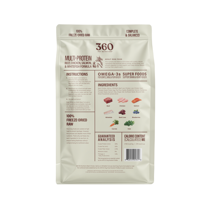360 Pet Nutrition Multi-Protein Adult Freeze-Dried Raw Formula 5oz