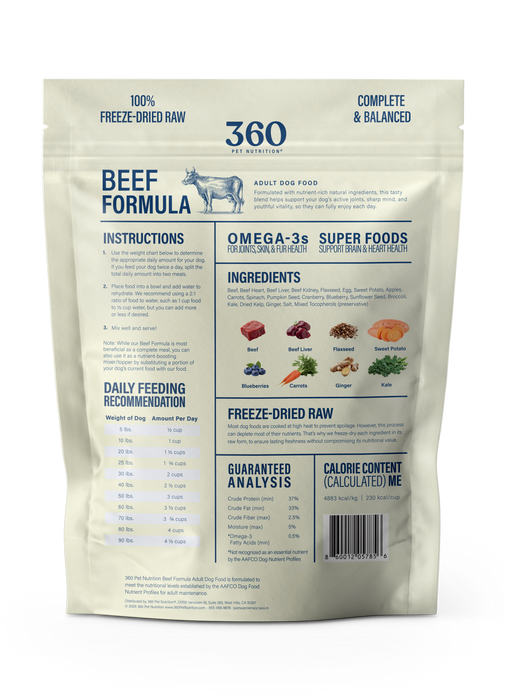 360 Pet Nutrition Beef Formula Adult Dog Food 5oz
