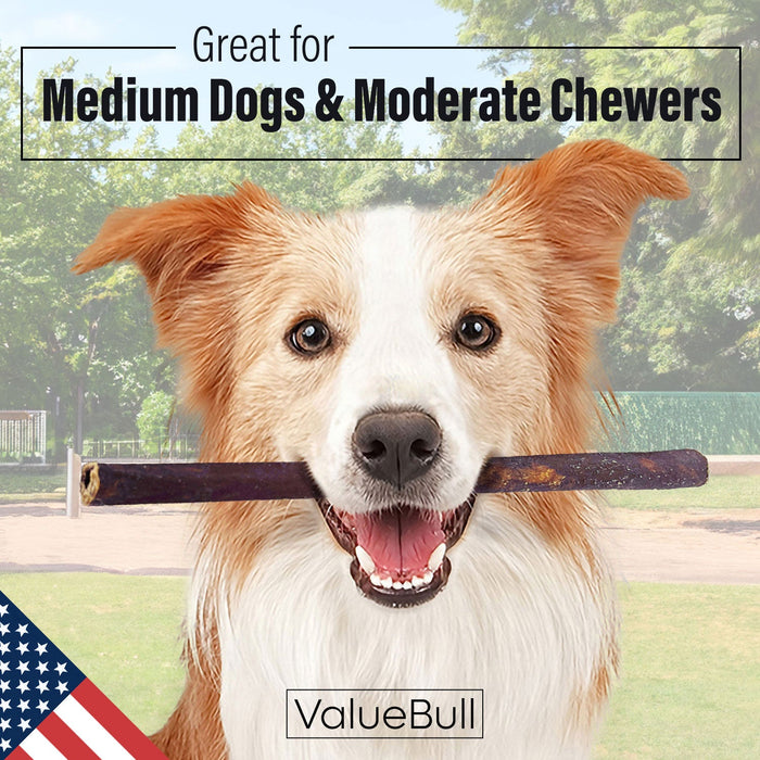 Value Pet Supplies ValueBull USA Collagen Sticks for Dogs, 12 Inch Medium Chews, Natural Long-Lasting Dog Treats, 25 Count