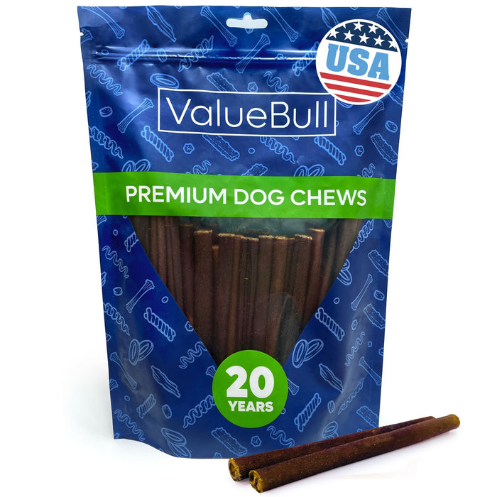 Value Pet Supplies ValueBull USA Collagen Sticks for Small Dogs, 6 Inch Thin Chews, Natural Dog Treats, 50 Count