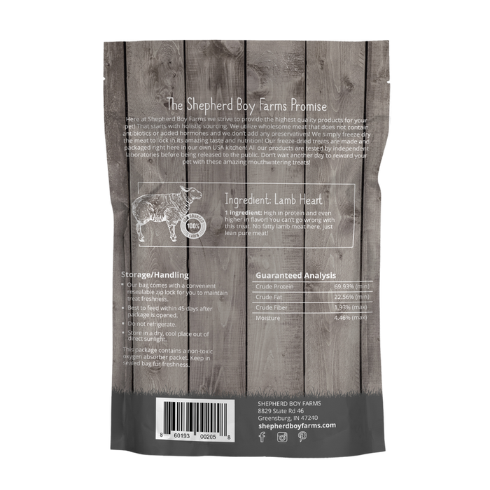 Shepherd Boy Farms Freeze-Dried Lamb Hearts 3oz - 1 - Image 4