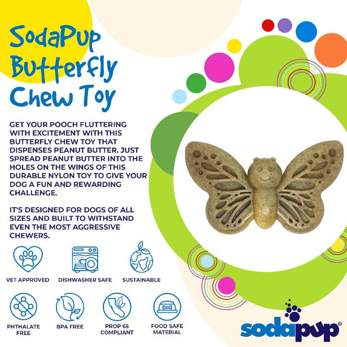 SodaPup Butterfly eChew Durable Nylon Chew and Enrichment Toy