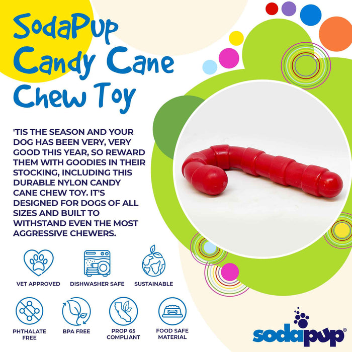 SodaPup Candy Cane Ultra Durable Nylon Chew Toy