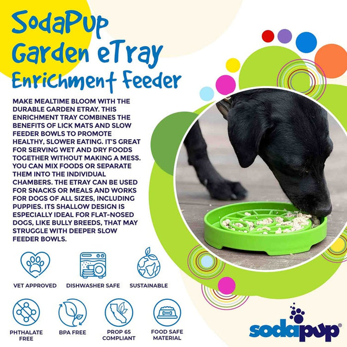 SodaPup Garden Design eTray Enrichment Shallow Slow Feeder Dog Bowl