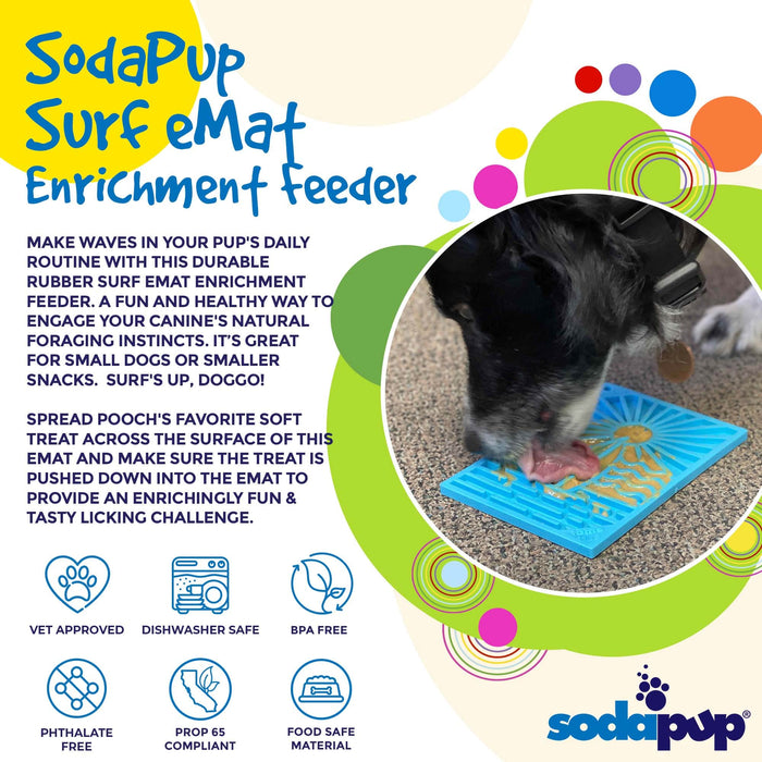 SodaPup Surf's Up Design eMat Enrichment Lick Mat - small