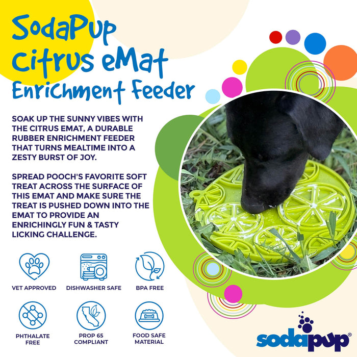 SodaPup Citrus Design eMat Enrichment Lick Mat With Suction Cups