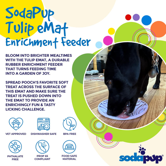 SodaPup Tulip Design eMat Enrichment Lick Mat With Suction Cups