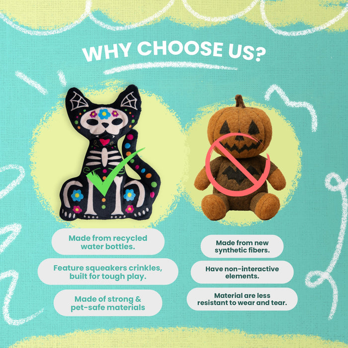 SnugArooz Scare Dee Cat Plush Dog Toy