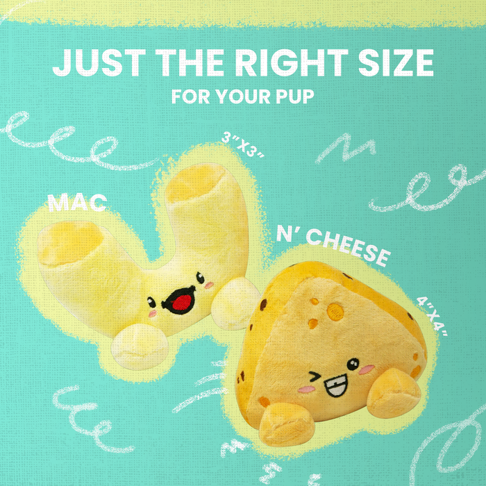 SnugArooz Mac and Cheese 2pk Plush Dog Toy