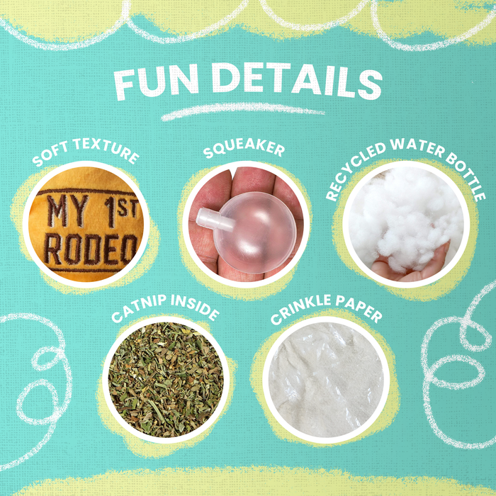 SnugArooz Kitty 1st Rodeo with Catnip Cat Toy
