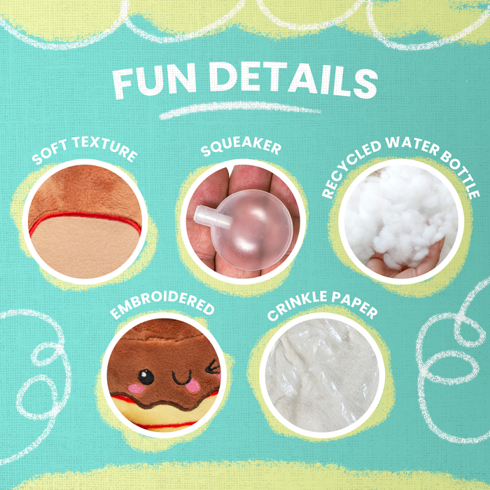 SnugArooz Pancake and Syrup 2pk Plush Dog Toy