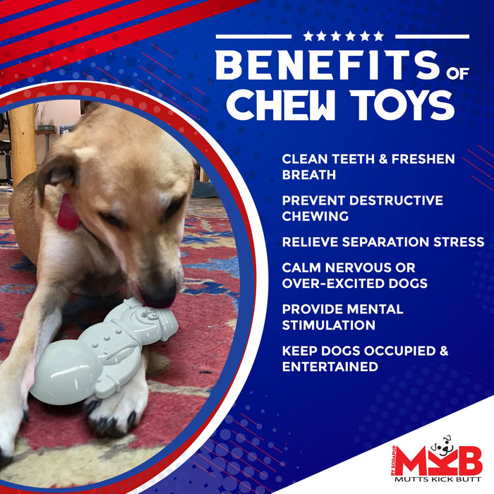 Mutts Kick Butt Snowman Ultra Durable Nylon Dog Chew Toy