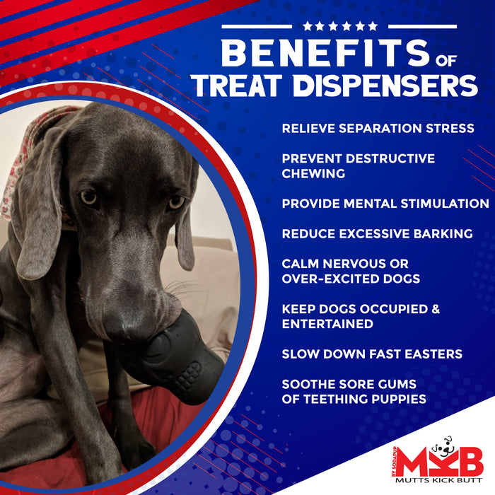 Mutts Kick ButtMagnum Sugar Skull eDispenser Ultra-Durable Chew Toy & Treat Dispenser - Black