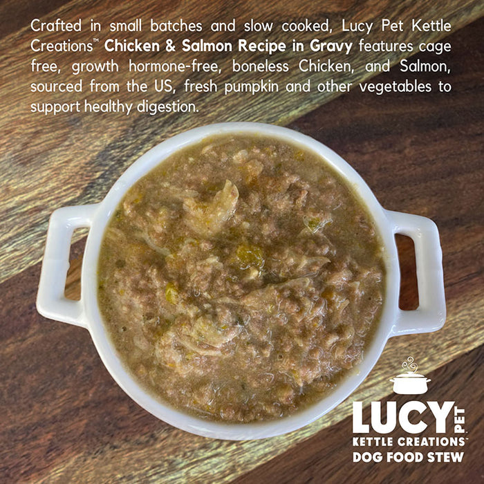 Lucy Pet Products Kettle Creations Chicken And Salmon In Gravy Dog Food Chicken & Salmon 12.5 Ounces (Pack of 12)