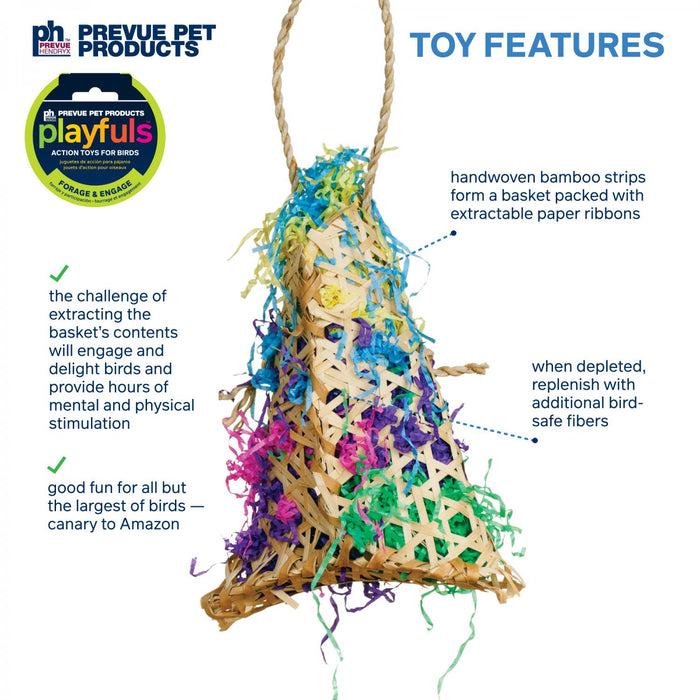 Prevue Pet Products Calypso Creations Fiesta Handbag Bird Toy, Multi-Colored