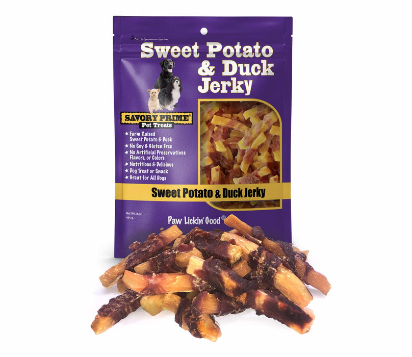 Savory Prime Natural Jerky Treats Sweet Potato & Duck 8 oz