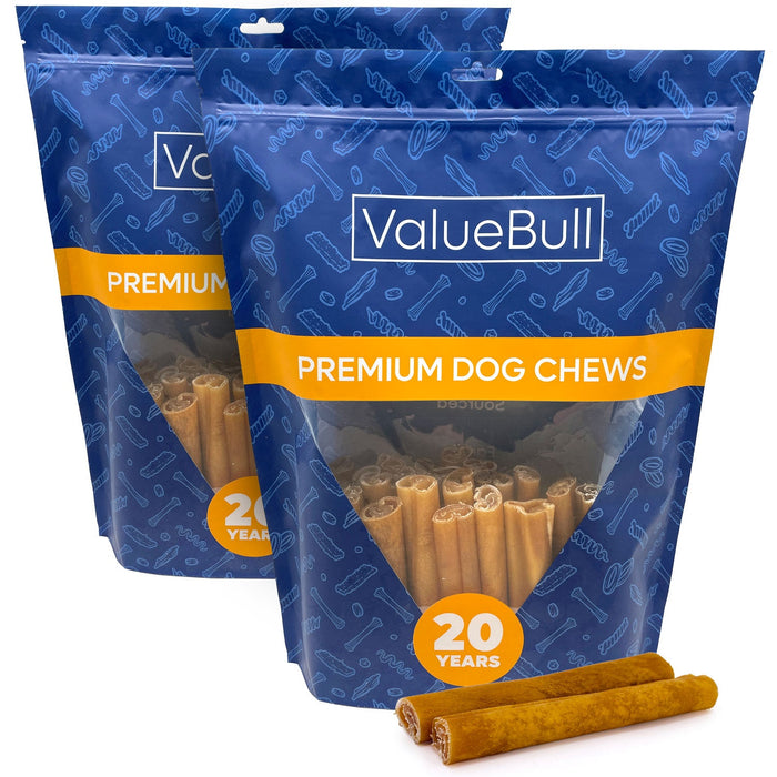 Value Pet Supplies ValueBull Buffalo Collagen Sticks for Dogs, 6 Inch Jumbo Chews, Natural Long-Lasting Dog Treats, 50 Count