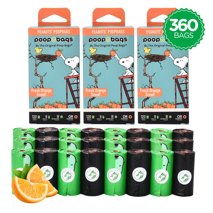 The Original Poop Bags Snoopy® Orange Scented Leash Roll Poop Bags