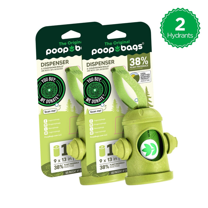 The Original Poop Bags Hydrant Dispenser + Leash Roll Poop Bags