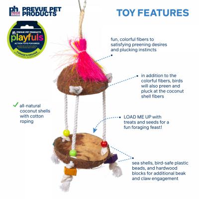 Prevue Pet Products Playfuls Tiki Hut Bird Toy