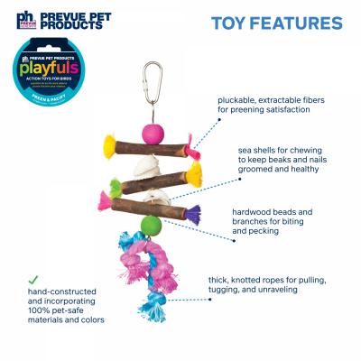Prevue Pet Products Playfuls Shells & Sticks Bird Toy